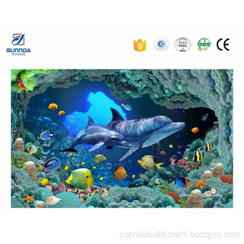 Sunnda sealife design bathroom 3d tiles,inkjet porcelain 3d tiles,bathroom 3d floor tiles